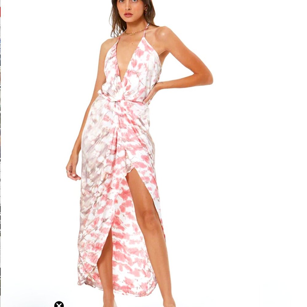 YFB Siren Slip‎ Dress // Pink and Orange Tie Dye Wash, Sz XS